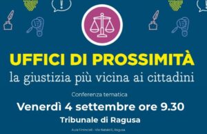 Uffici di Prossimità, parte da Ragusa il ciclo di incontri nei tribunali siciliani